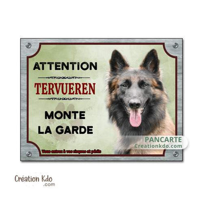 plaque tervueren charboné je monte la garde chien panneau portail