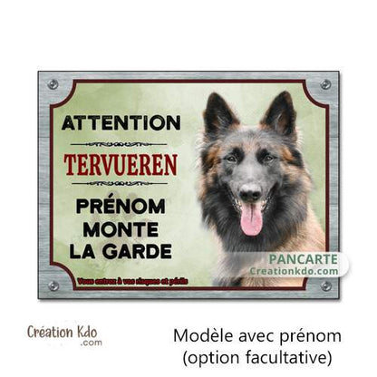 plaque tervueren charboné je monte la garde chien panneau portail
