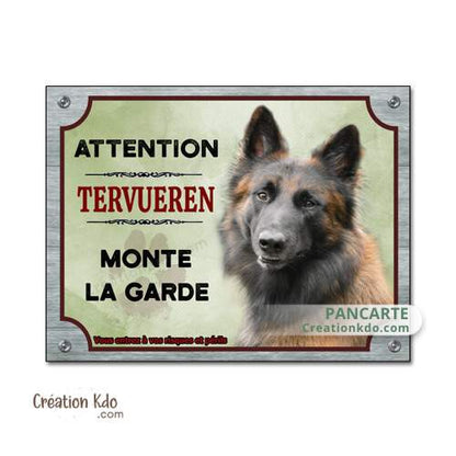 plaque tervueren charboné je monte la garde chien panneau portail