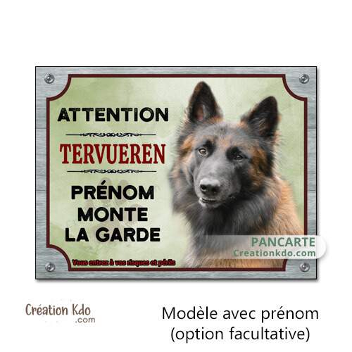 plaque tervueren charboné je monte la garde chien panneau portail