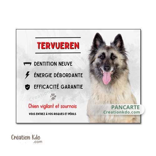 plaque tervueren sable je monte la garde chien vigilant panneau portail