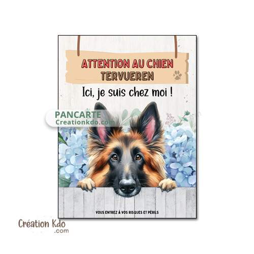 plaque tervueren charboné je monte la garde chien panneau portail