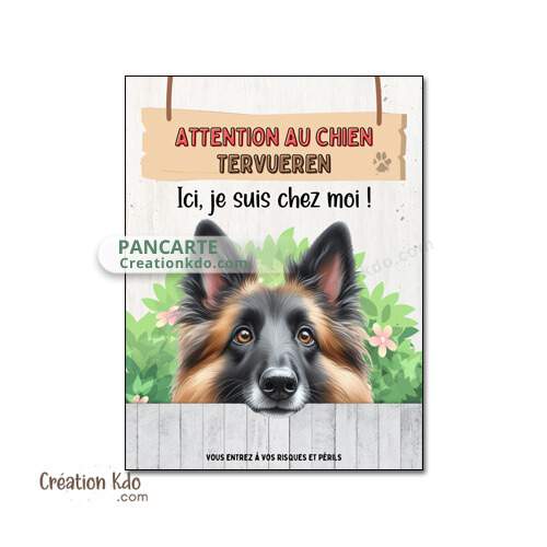 plaque tervueren je monte la garde chien panneau portail