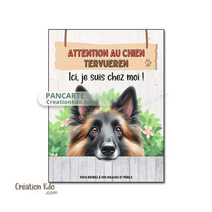 plaque tervueren je monte la garde chien panneau portail