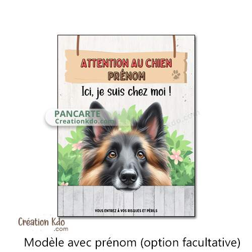 plaque tervueren je monte la garde chien panneau portail personnalisé
