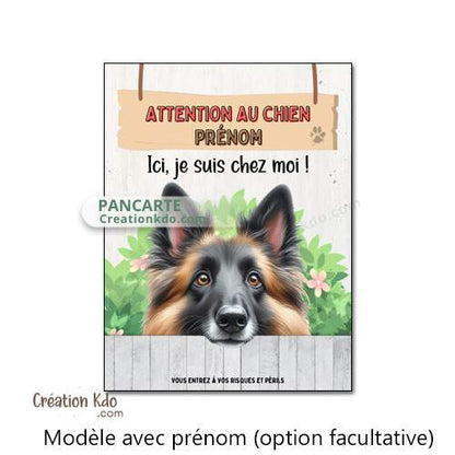 plaque tervueren je monte la garde chien panneau portail personnalisé