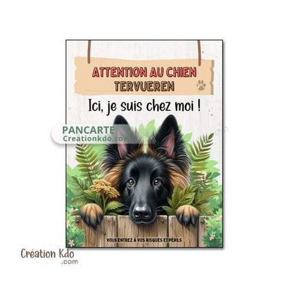 panneau tervueren attention au chien plaque je monte la garde malinois