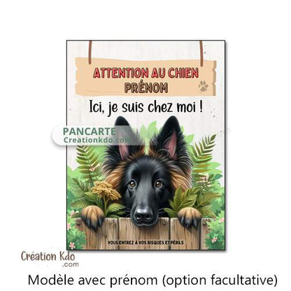 panneau tervueren attention au chien plaque je monte la garde malinois