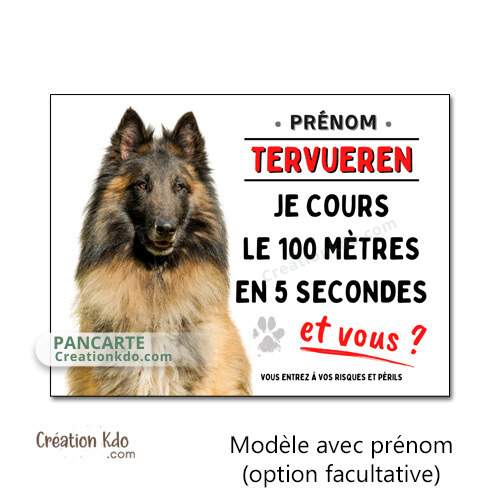 plaque humour tervueren attention au chien panneau je monte la garde
