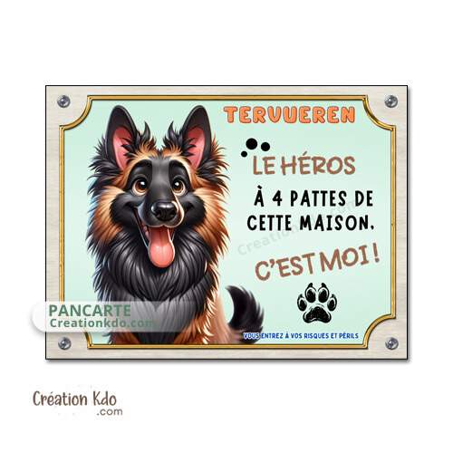 panneau tervueren attention au chien plaque je monte la garde malinois personnalisable