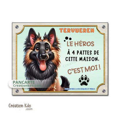 panneau tervueren attention au chien plaque je monte la garde malinois personnalisable