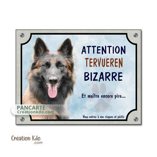 plaque tervueren monte la garde chien vigilant panneau portail humour chien bizarre