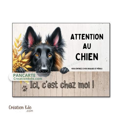plaque tervueren charboné je monte la garde chien panneau portail