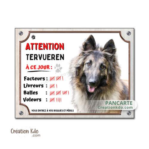 plaque humour tervueren à ce jour panneau chien je monte la garde