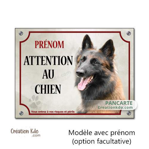 panneau tervueren attention au chien plaque je monte la garde malinois