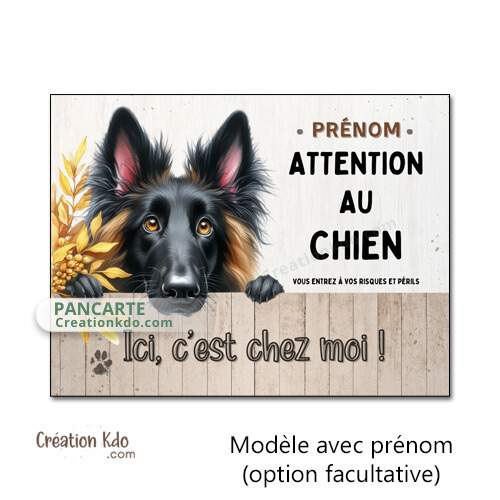 plaque tervueren charboné je monte la garde chien panneau portail personnalisé