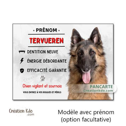 plaque tervueren monte la garde chien vigilant panneau portail