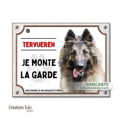 plaque tervueren je monte la garde panneau attention au chien