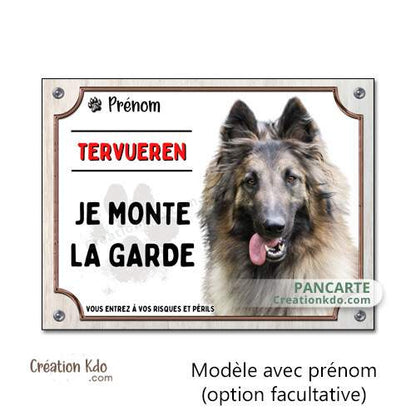 plaque tervueren je monte la garde panneau attention au chien