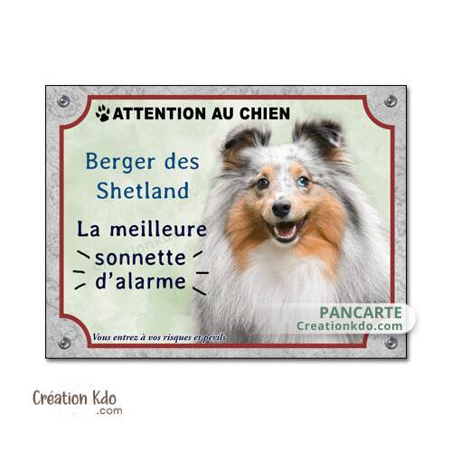 berger des shetland panneau attention au chien plaque je monte la garde pancarte