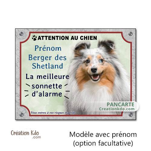 berger des shetland panneau attention au chien plaque je monte la garde pancarte personnalisée