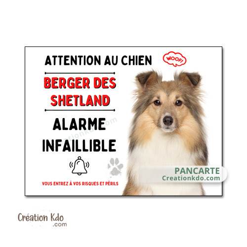 berger des shetland panneau attention au chien plaque je monte la garde pancarte