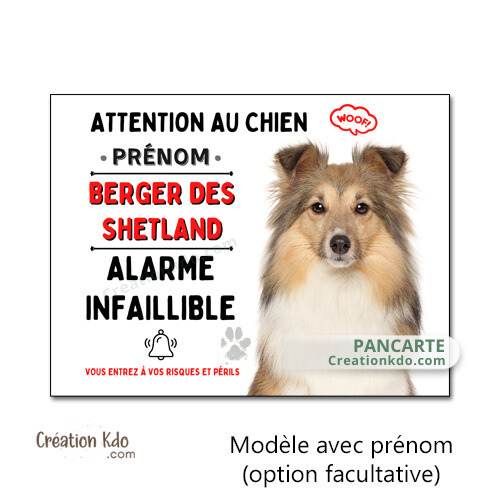 berger des shetland panneau attention au chien plaque je monte la garde pancarte