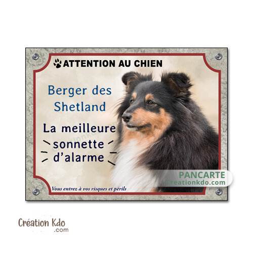berger des shetland panneau attention au chien plaque je monte la garde pancarte
