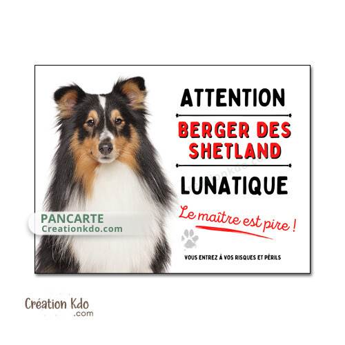 berger des shetland panneau attention au chien plaque je monte la garde pancarte