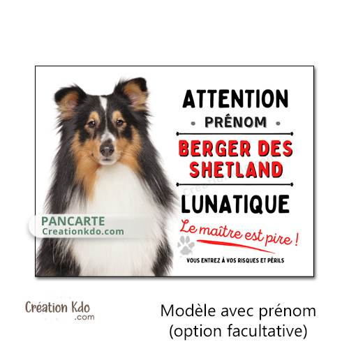 berger des shetland panneau attention au chien plaque je monte la garde pancarte
