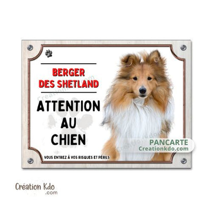 berger des shetland panneau attention au chien plaque monte la garde portail personnalisé