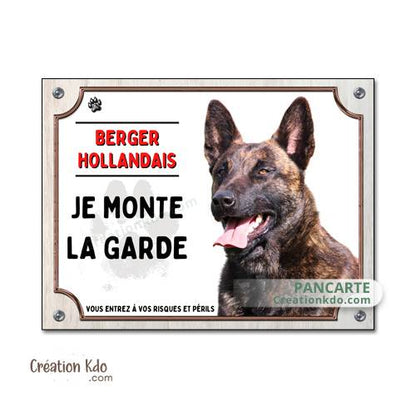 berger hollandais plaque attention au chien panneau portail je monte la garde