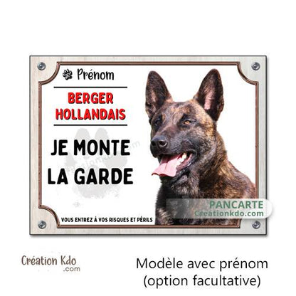 berger hollandais plaque attention au chien panneau portail je monte la garde