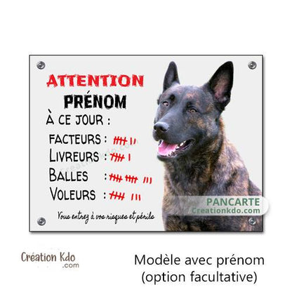 plaque humour berger hollandais attention au chien panneau portail monte la garde