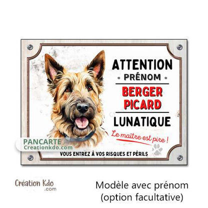 panneau berger picard picardie je monte la garde plaque attention au chien lunatique pancarte