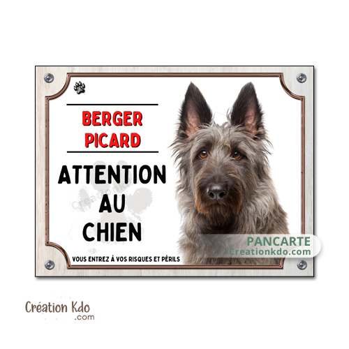 panneau berger picard noir picardie je monte la garde plaque attention au chien pancarte