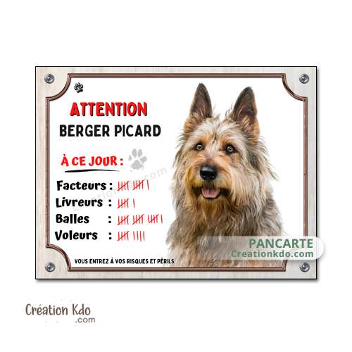 panneau berger picard picardie je monte la garde plaque attention au chien lunatique pancarte