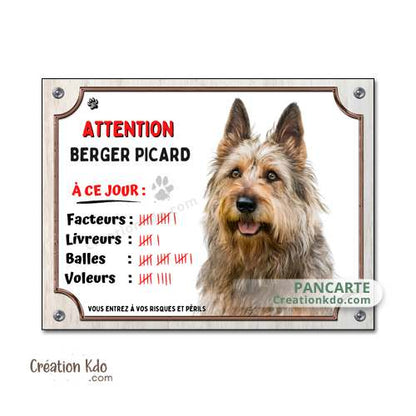 panneau berger picard picardie je monte la garde plaque attention au chien lunatique pancarte