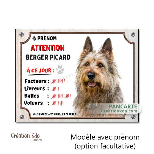 panneau berger picard picardie je monte la garde plaque attention au chien lunatique pancarte