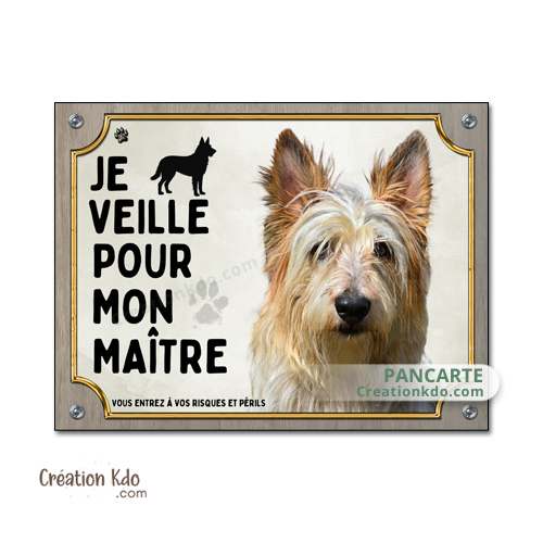 panneau berger picard fauve picardie je monte la garde plaque attention au chien pancarte veille pour mon maître
