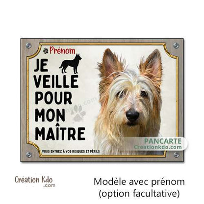 panneau berger picard fauve picardie je monte la garde plaque attention au chien pancarte veille pour mon maître
