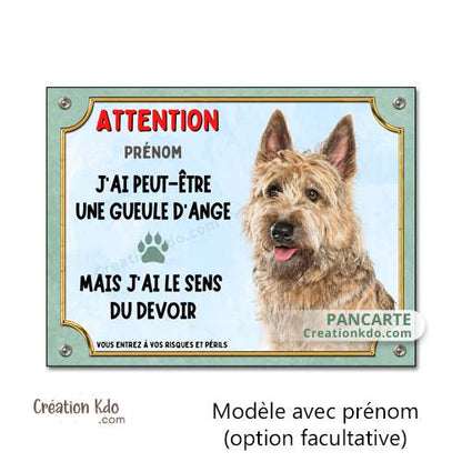 panneau berger picard fauve picardie je monte la garde plaque attention au chien pancarte