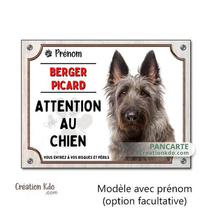 panneau berger picard noir picardie je monte la garde plaque attention au chien pancarte