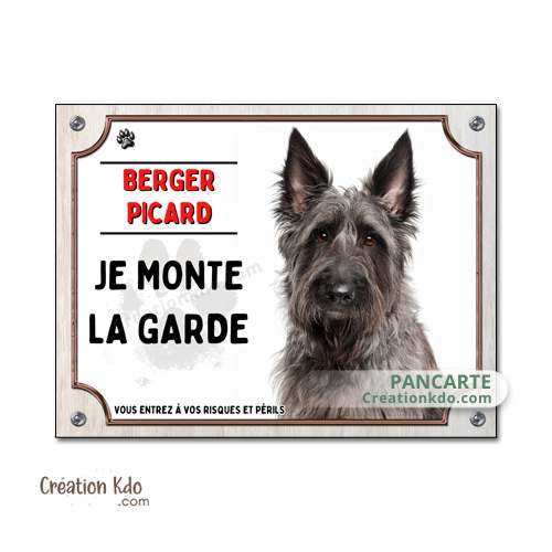 panneau berger picard noir picardie je monte la garde plaque attention au chien pancarte