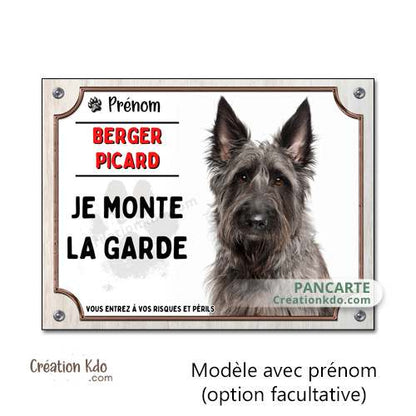 panneau berger picard noir picardie je monte la garde plaque attention au chien pancarte