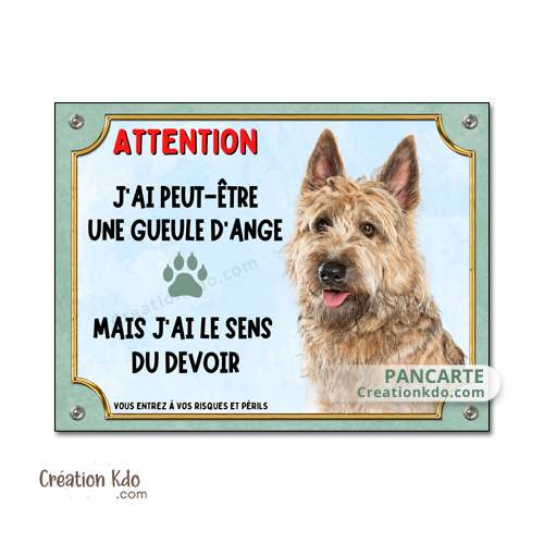 panneau berger picard fauve picardie je monte la garde plaque attention au chien pancarte