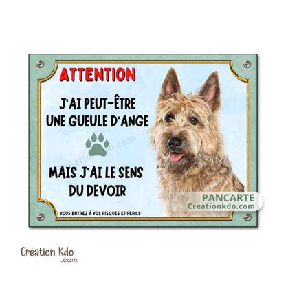 panneau berger picard fauve picardie je monte la garde plaque attention au chien pancarte