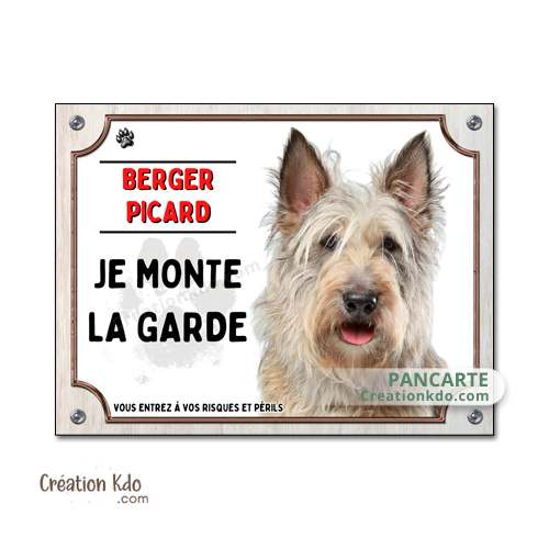 panneau berger picard fauve picardie je monte la garde plaque attention au chien pancarte