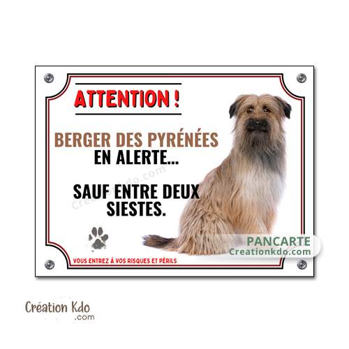 panneau chien berger des pyrénées plaque je monte la garde personnalisé