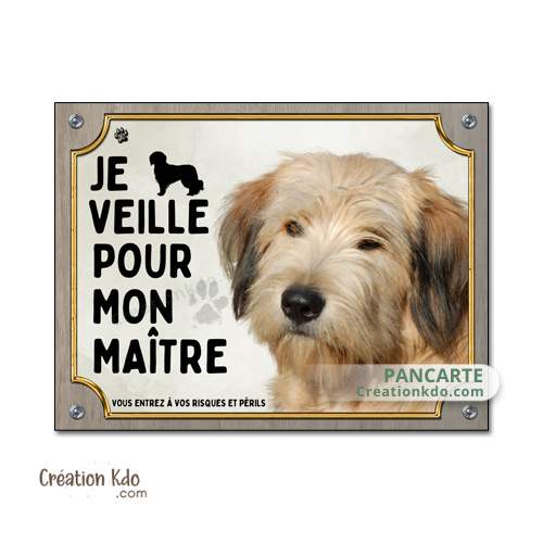 panneau chien berger des pyrénées plaque je monte la garde veille pour mon maître